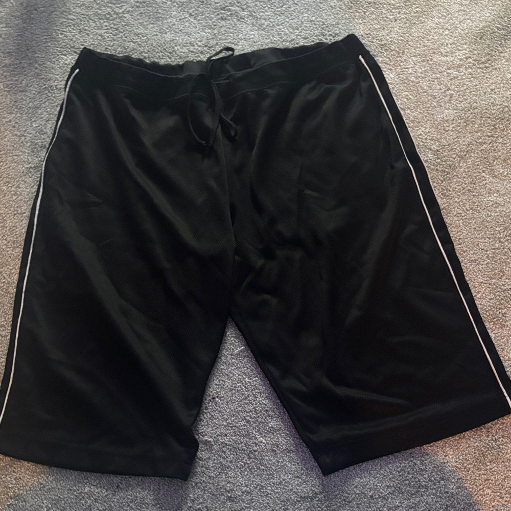 Prospirit Athletic Shorts in Black with White Stripes